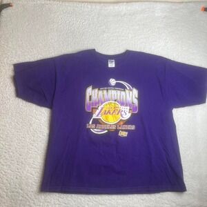 Vintage LA Lakers men's purple yellow nba‎ tshirt champions 2002 xxl